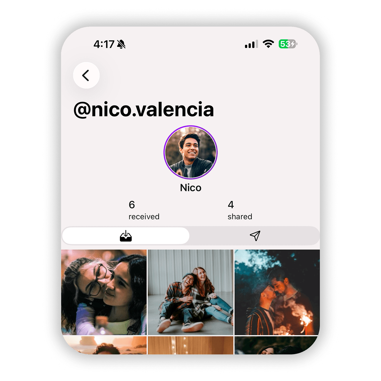 Shared photos with connection